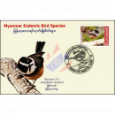 Endemische Vogelarten: Burmesische Buschmeise -MAXIMUM KARTE