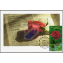 Grußmarke: Rote Rose (2877) -MAXIMUM KARTE-