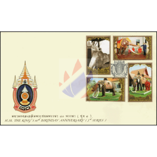 80. Geb. Knig Bhumibol (III): Der erste weie Elefant des Knigs -FDC(I)-