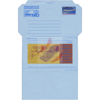 AEROGRAM - 8.50 Baht on 6.50 Baht 3rd series - BANGKOK 83 (MNH)