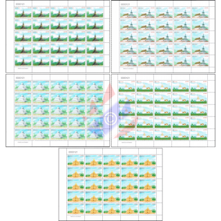 Antiquity of Laos: Stupas -SHEET BO(I)- (MNH)