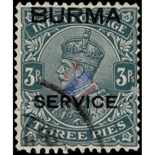 Dienstmarken: Knig Georg VI mit Aufdruck -BURMA & SERVICE- (3P) G(I)-