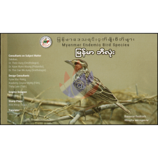 Endemic Birds: Burmese Bushlark -MAXIMUM CARD