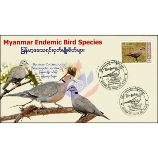 Endemic Birds: Burmese Collared-Dove -FDC(II)-I-