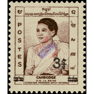 Definitive: Queen Sisowath with overprint (MNH)