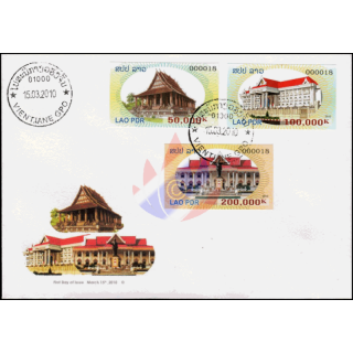 Freimarken: Gebude in Vientiane -FDC(I)-