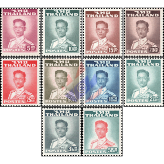 Definitive: King Bhumibol 2nd Series -DE LA RUE- (282C-293C) (MNH)