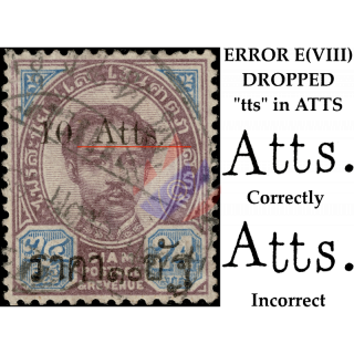 Definitive: King Chulalongkorn (27I) (10 Atts on 24 Atts) E(VIII) -DROPPED tts.-