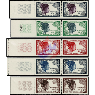 Definitive: Laotian woman -PAIR MARGIN LEFT- (MNH)