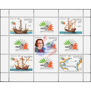 Inte. Briefmarkenausstellung ITALIA 85, Rom (II): Entdeckung Amerikas KB(I) (**)