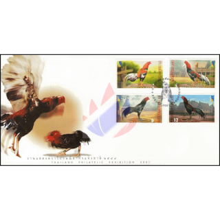 Thailand Philatelic Exhibition 2001 (THAIPEX2001) - Fighting Cocks -FDC-