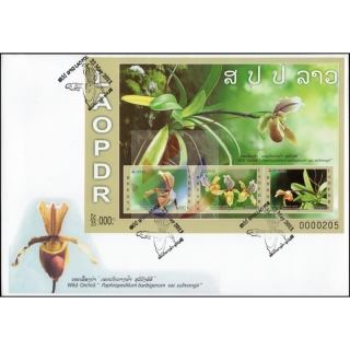 Wild Orchid Paphiopedilum barbigerum var. sulivongii (213B) -IMPERFORATED FDC(I)-