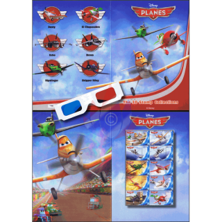 PERSONALIZED SHEET: Disneys PLANES 3D with 3D glasses -PS(064)- (MNH)