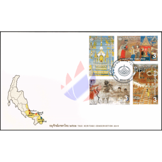 Thai Heritage Conservation 2019: Mural Paintings (III) -FDC(I)-