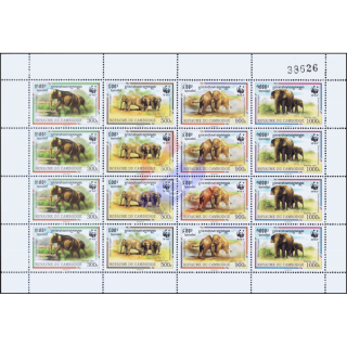 Worldwide Conservation: Malaya Elephant -SHEET (II) WITH COUNT NUMBER- (MNH)